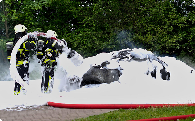 Firefighters with AFFF
