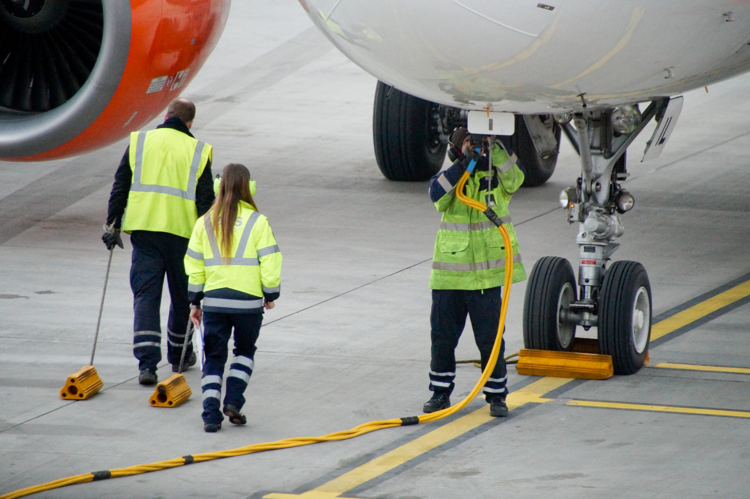 Full Length People Working Airport