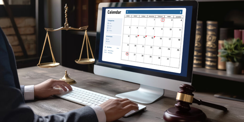 Calendar on computer software application for brisk schedule planning
