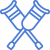 blue crutches icon