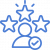 Blue star employee icon